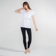 Funna Mamma 7639 V-Yaka Emzirme T-Shirt - Nora - Beyaz / M Beden