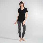 Funna Mamma 7642 V-Yaka Emzirme T-Shirt - Nora - Siyah / S Beden