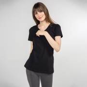 Funna Mamma 7643 V-Yaka Emzirme T-Shirt - Nora - Siyah / M Beden