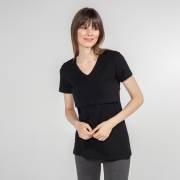 Funna Mamma 7644 V-Yaka Emzirme T-Shirt - Nora - Siyah / L Beden