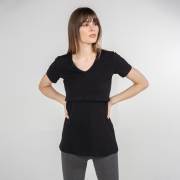 Funna Mamma 7645 V-Yaka Emzirme T-Shirt - Nora - Siyah / XL Beden