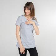 Funna Mamma 7648 V-Yaka Emzirme T-Shirt - Nora - Gri / L Beden