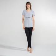 Funna Mamma 7649 V-Yaka Emzirme T-Shirt - Nora - Gri / XL Beden