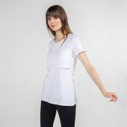 Funna Mamma 7650 Bisiklet Yaka Emzirme T-Shirt - Letizia - Beyaz / S