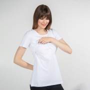 Funna Mamma 7652 Bisiklet Yaka Emzirme T-Shirt - Letizia - Beyaz / L