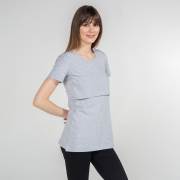 Funna Mamma 7659 Bisiklet Yaka Emzirme T-Shirt - Letizia - Gri / M