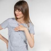 Funna Mamma 7661 Bisiklet Yaka Emzirme T-Shirt - Letizia - Gri / XL