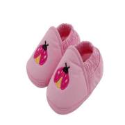 Baby Jem Arkası Lastikli Uğur Böcekli Patik - Pembe